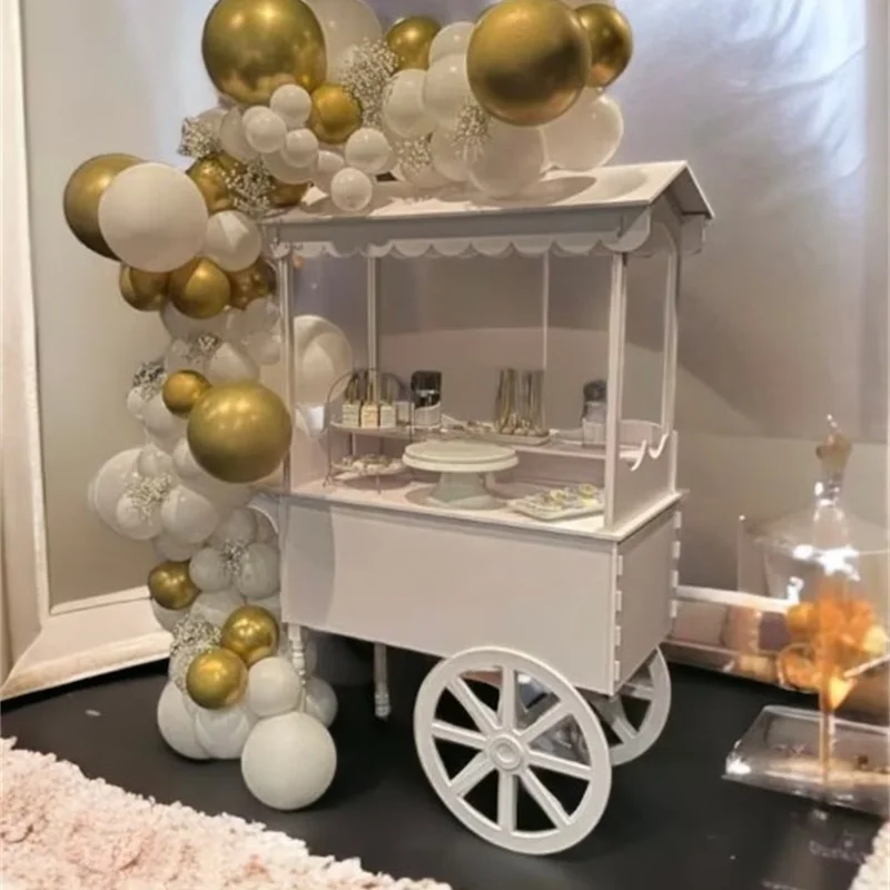 Advertising Candy Retail Rack Rotating Cake Display Box Cart Transparent Acrylic Equipment Stand Acrylic Candy Box
