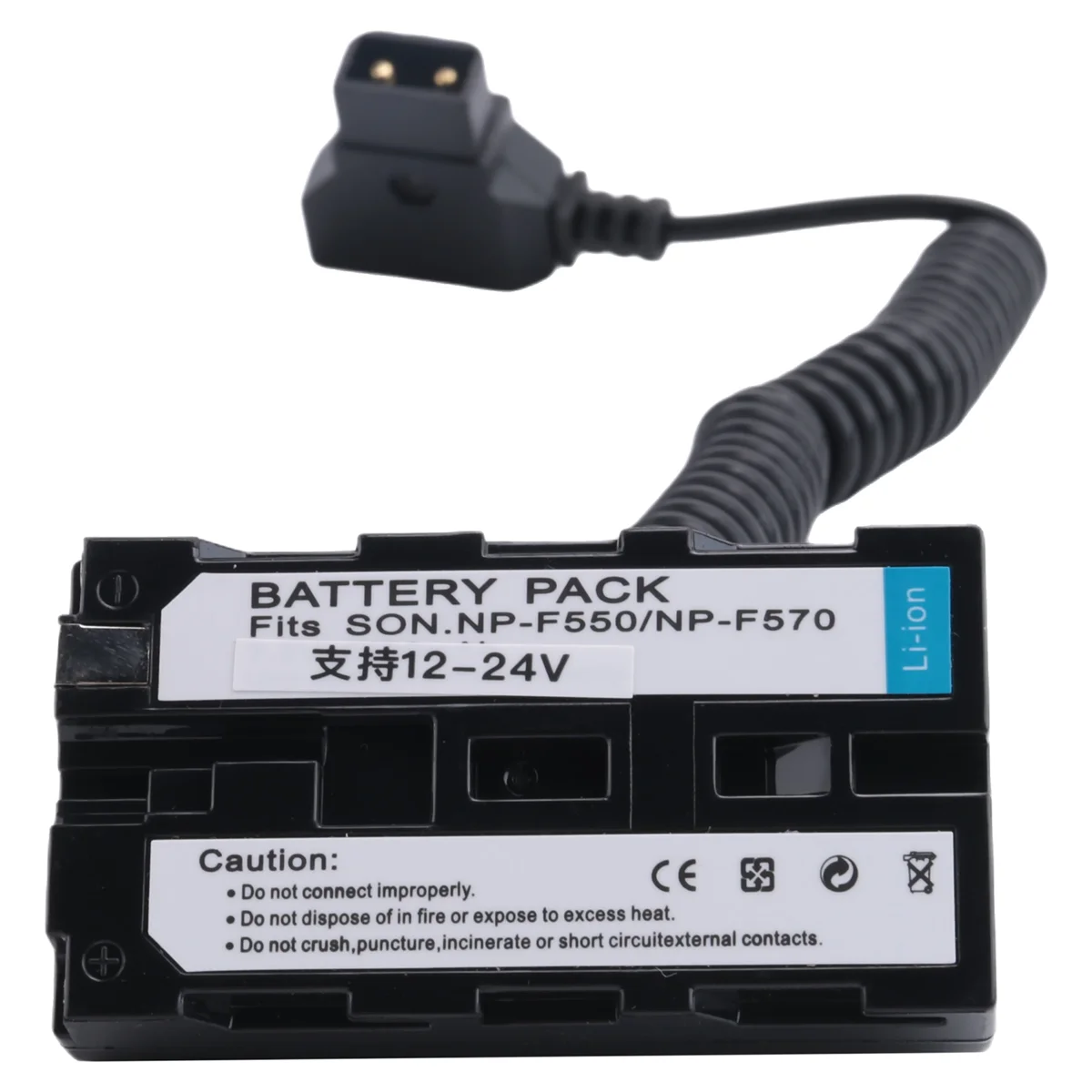 Cable ficticio de batería bobinado D-Tap a L-Series F550 para monitor de cámara/S Shinobi Small HD/