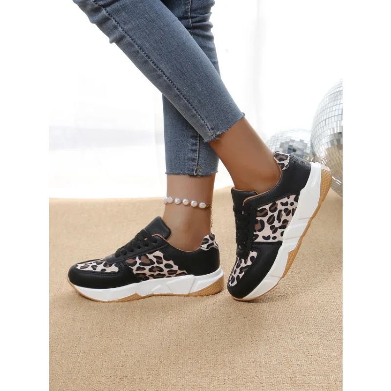 Women\'s Sneakers Autumn New Women\'s Casual Shoes Trendy Leopard Print Fashion Comfortable Jogging Casual Tennis Shoes for Women