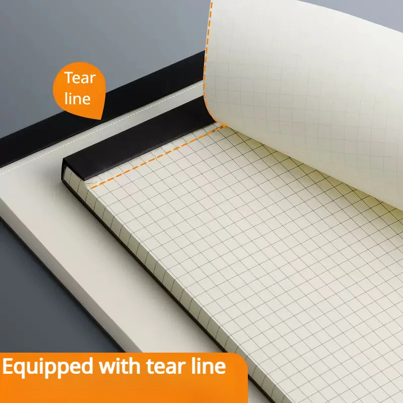 80 Page Tearable Notebook with A4,A5,and B5 Thick Notebooks, with Simple Horizontal Lines and Blank Notebook Grid Drafts Notepad