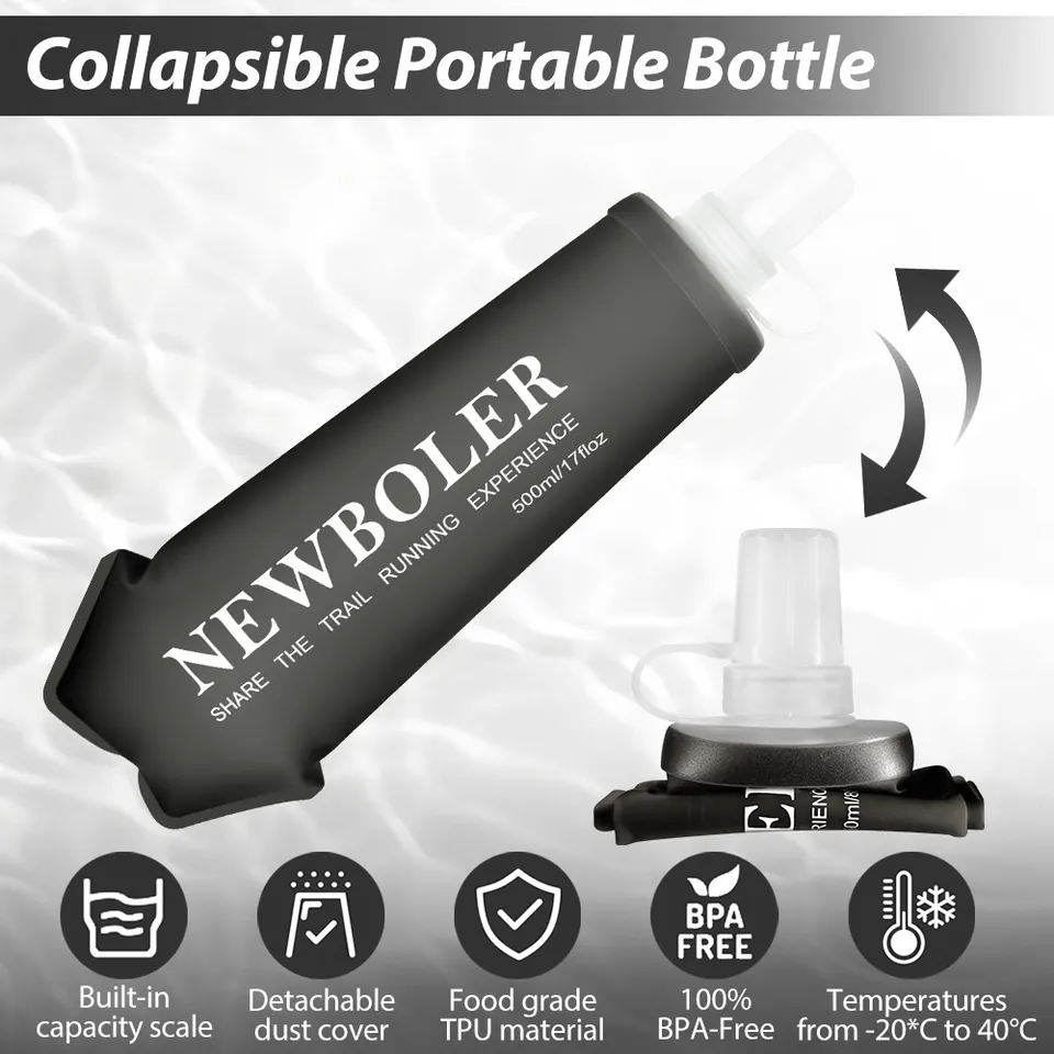 150/250/500ml Sport Water Bottle TPU Folding Soft Flask Drink Portable Water Bottle Running Hiking Bicycle Fitness Water Bag - Detail Angle #05