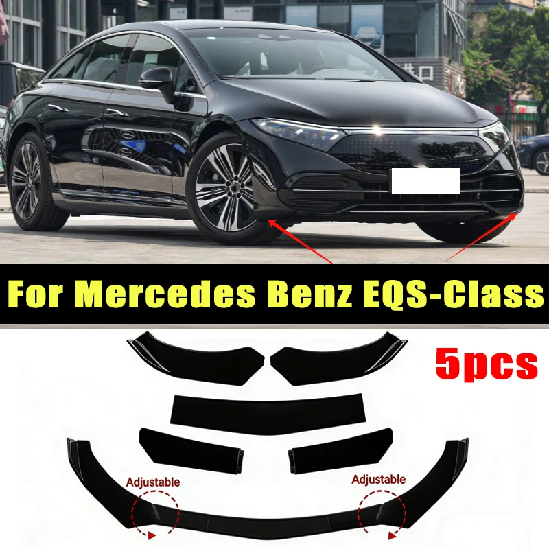 

5Pcs ABS Material Universal Car Front Bumper Separator Bumper Lip Body Kit Duck Lip Separator For Mercedes Benz EQS-Class
