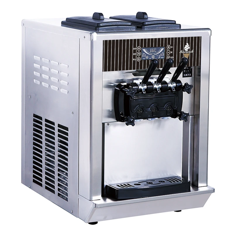 

220V Table Top Portable Ice Cream Machine Automatic 3 Flavor Mini Small Ice Cream Machine