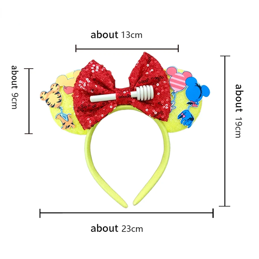 2024 New Mickey Mouse Ears Headbands Women Child Party Hair Accessories Lilo Stitch Headband for Girls Kids Sequins Bow Hairband