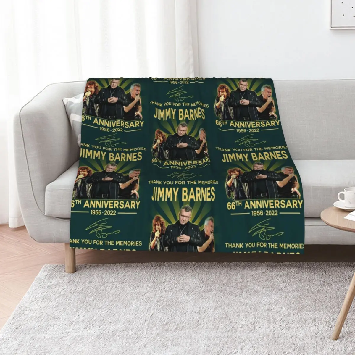 

Jimmy Barnes 66th Aniversary 1956-2022, Thanks You For The Memoryes Throw Blanket Warm Flannel Blanket for Couch Chair Bedroom