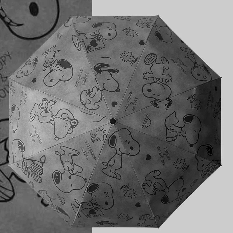 Snoopy Umbrella Sunny Rain Dual-use Cartoon Automatic Folding Sun Umbrella Portable Students Sunscreen Sunshade Umbrella Gift