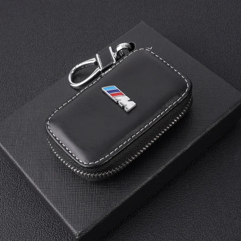 

Premium Leather Car Key Fob Cover Shell Keyring Zipper Pouch Protective Case For BMW F30 F20 F10 F18 F22 F01 X3 X4 F06 F02 M3 M5
