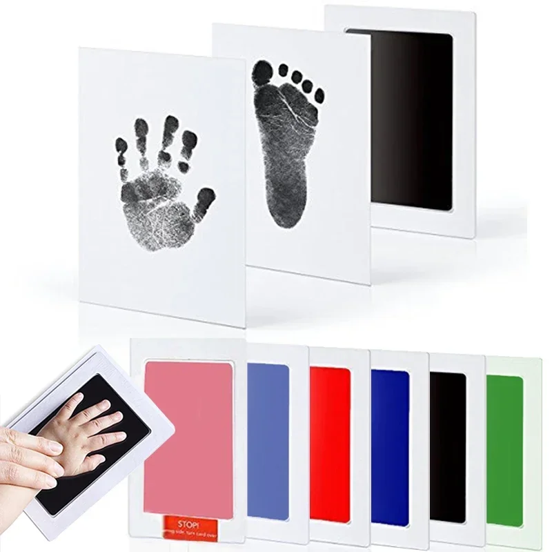 For 0-10 Months Newborn Pet Dog Footprint Souvenir Baby Footprints Handprint Non Toxic Safe No Touch Skin Inkless Ink Pads Kits view 4