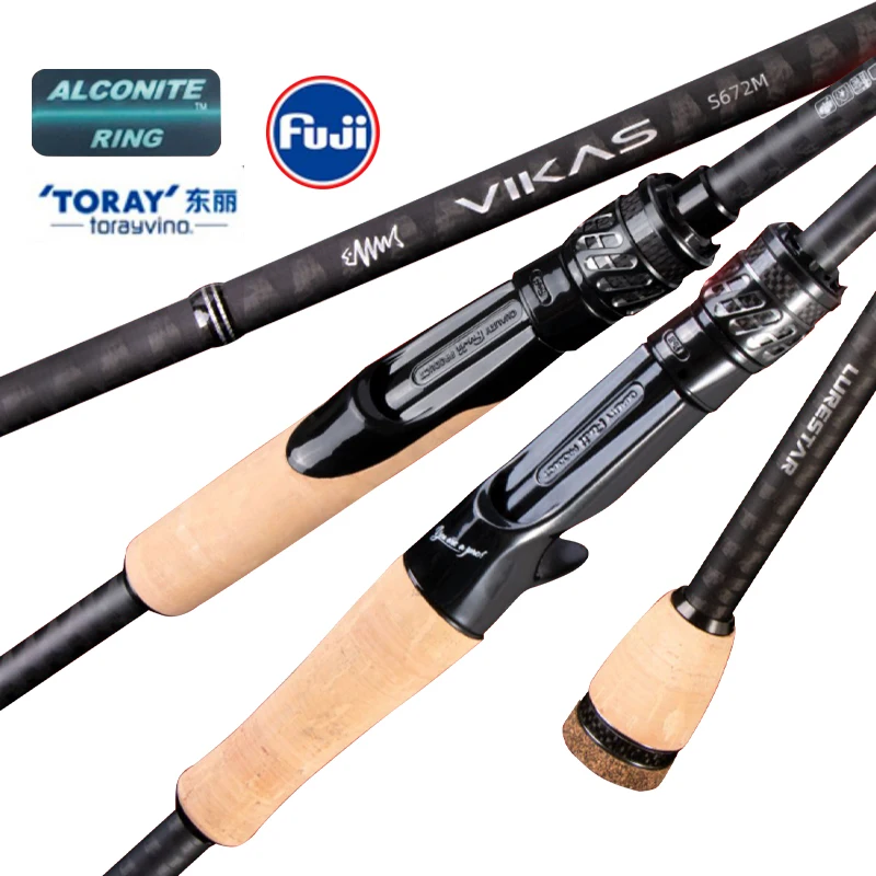 

2022 New LURESTAR VIKAS Lure Fishing Rod 1.98/2.01/2.07m XF Action ML M MH Power Long Distance Spinning Casting Rods For Bass