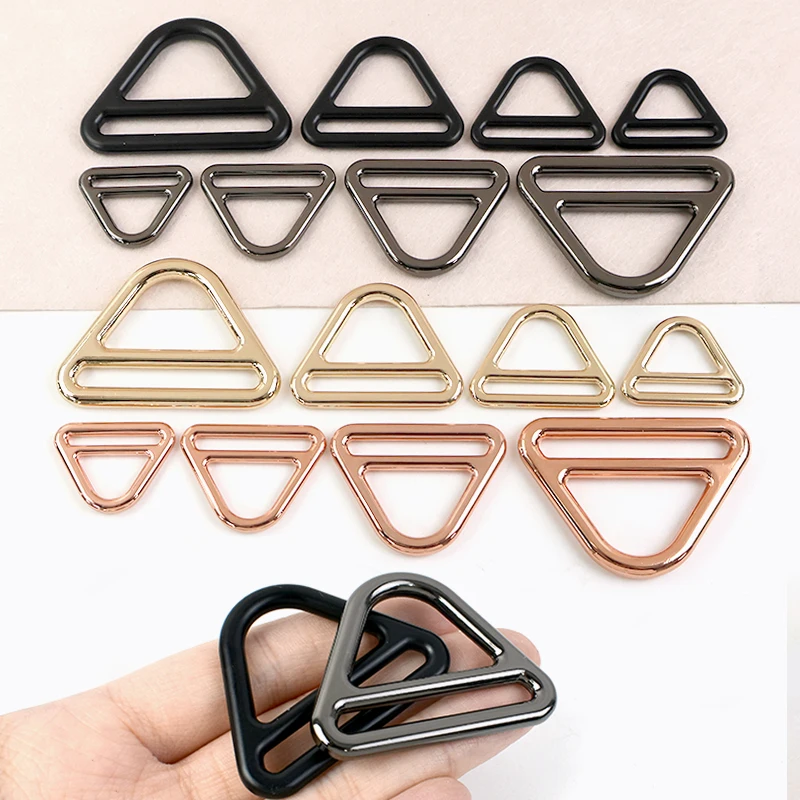 

2/5/10Pcs 20-50mm Metal Triangle Buckle Tri-Glide Buckles Bag Connect Ring Ribbon Adjust Clasp Handbag Rings Hardware Accessory