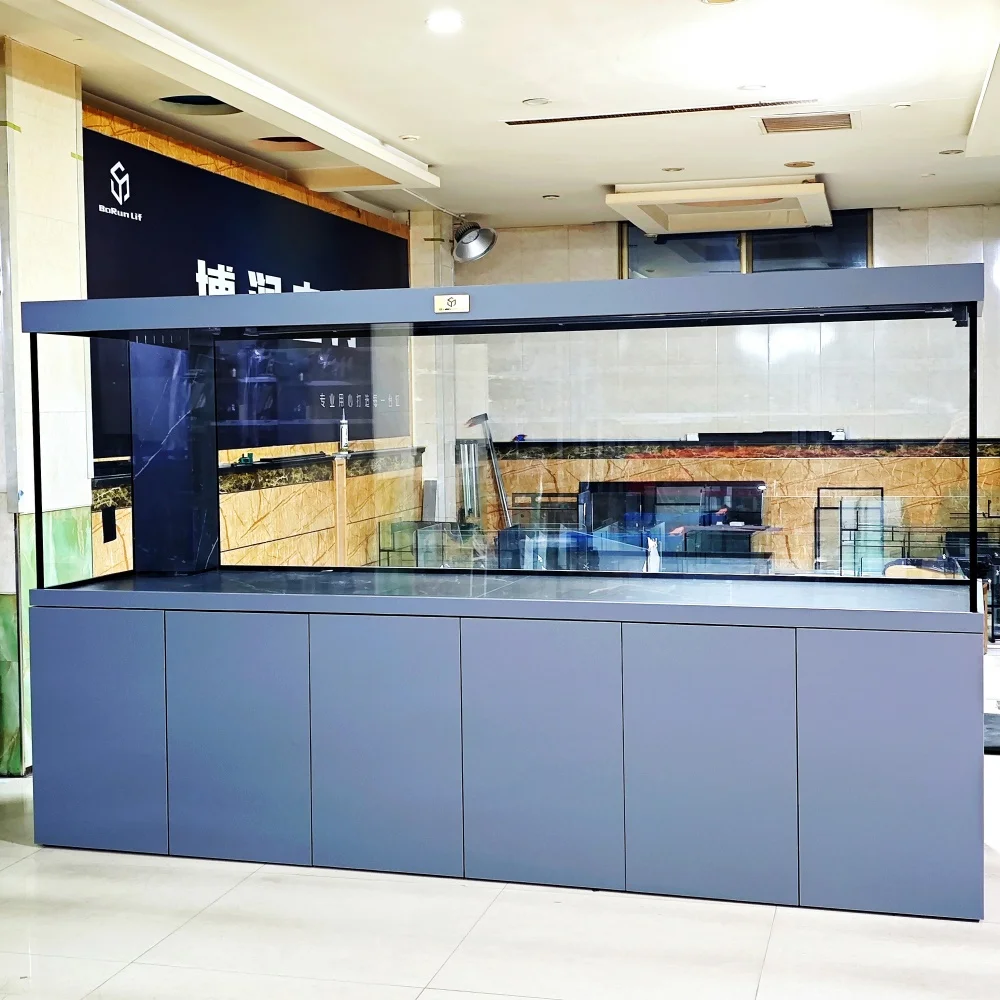 Innovative Self Cleaning Glass Fish Tank Floor Standing Partition Style Large Living Room Screen Aquarium