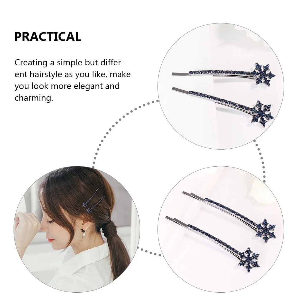 

4Pcs Chic Snowflake Hair Barrettes Decorative Clips For Women's Everyday Style Christmas Events