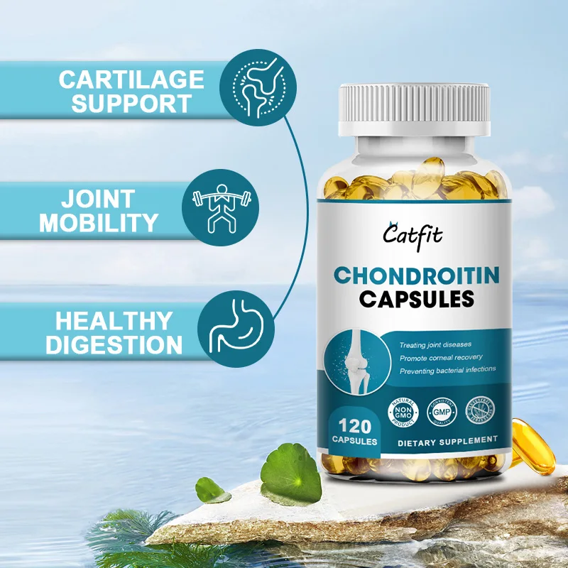 Catfit Glucosamine Chondroitin Capsules Improving Osteoporosis Bone Joint Pain Support&Health Collagen Peptides for Adults