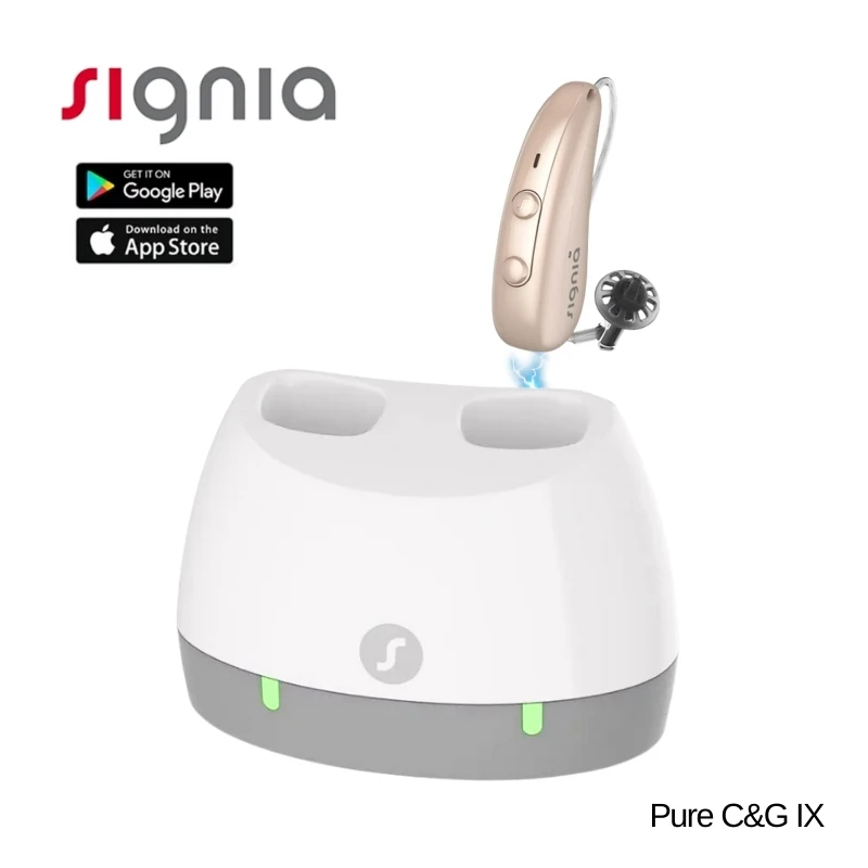 Signia Pure C&G IX Hearing Aids Rechargeable Bluetooth IP68 Waterproof Computer Programmable Suitable for Android and iPhone