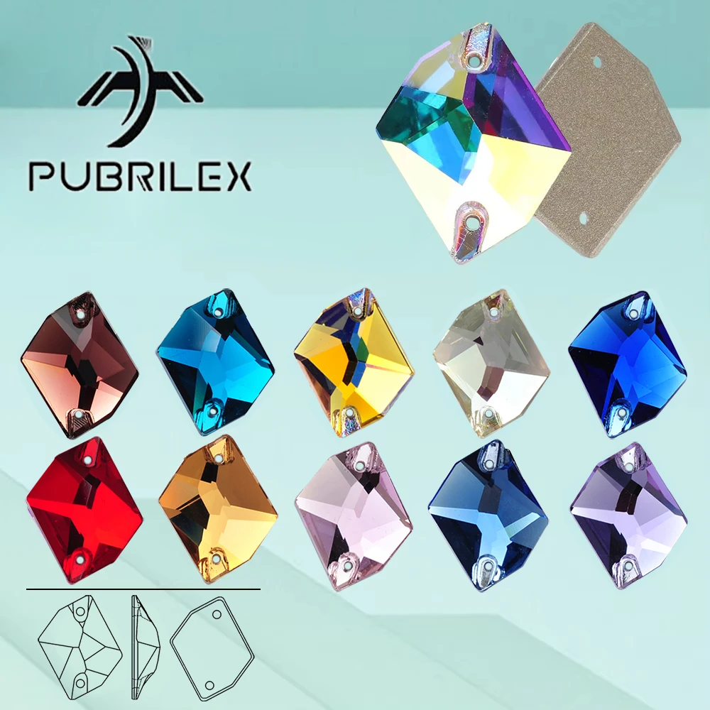 PUBRILEX Cosmic Multicolor Sew On Stones Flatback Glass Rhinestones DIYSewing Accessories Crystal Stones For Clothing Decoration