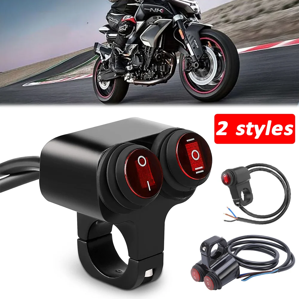 High Quality Motorcycle Handlebar Light Switch 12V Waterproof Universal Headlight Fog Lamp Double Button Control Toggle