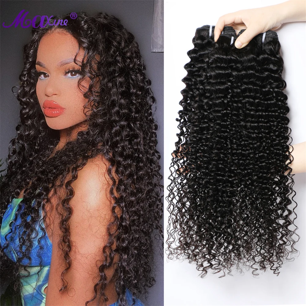 

12A Peruvian Curly Human Hair Bundles 100% Virgin Human Hair Weaving 12-32 Inch Deep Wave Bundles Hair Extensions For Women