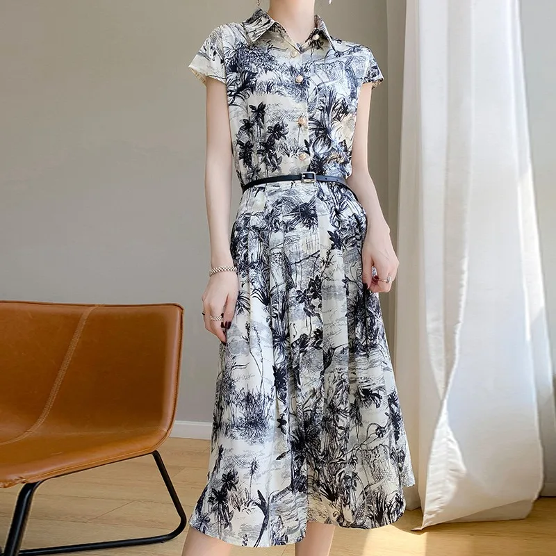 Satyna octanowa Ne Dr Damska Nowa Sportowa Spódnica A-Line z Wyszczuplającym Pasem Ele Letnia Długa Spódnica z Kwiatowym Nadrukiem