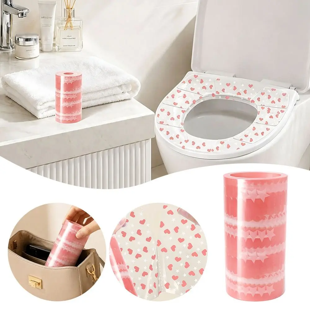 New Disposable Toilet Seat Cover Heart Shaped Waterproof Toilet Cover Sticker Portable Seat Protector Public Toilets