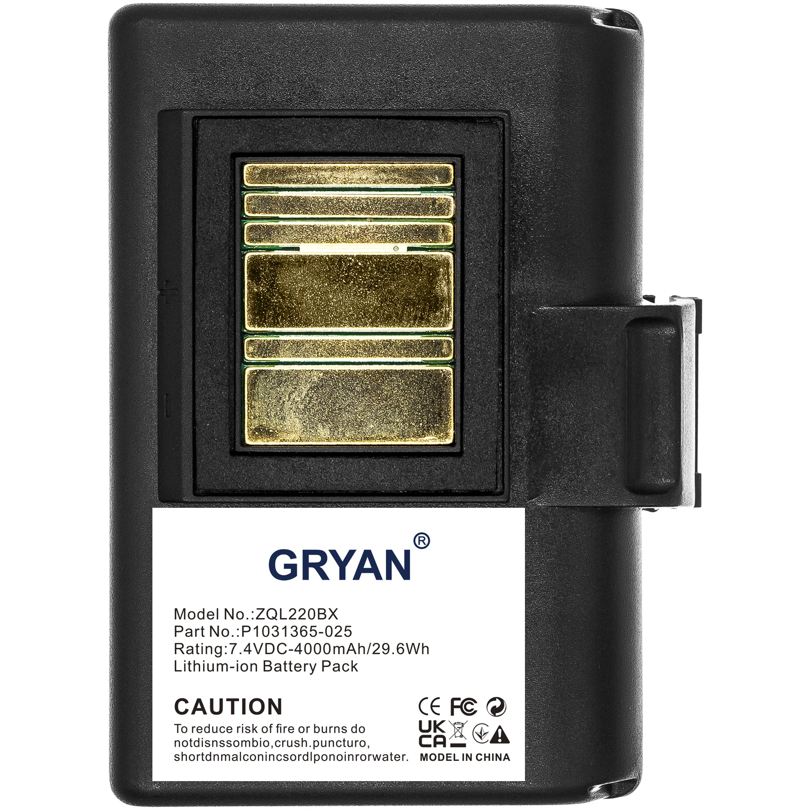 Portable Printer 4000mAh Battery for Zebra QLN220 QLN320 ZQ510 ZQ520 ZQ500 ZR628 ZR638 ZQ610 ZQ620 ZQ610HC ZQ620HC QLn220HC - view 2