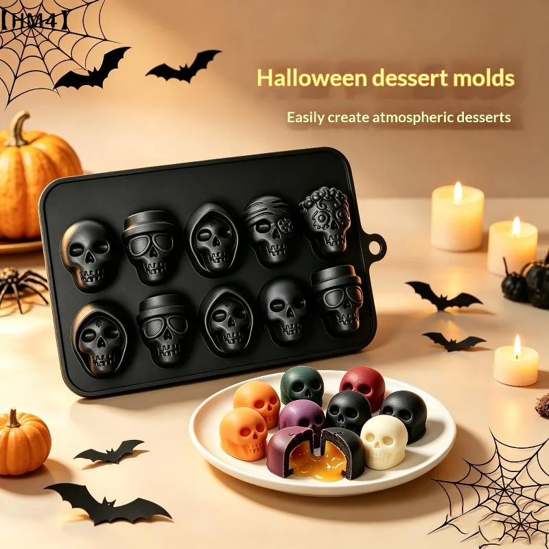 Silicone Halloween Skull Baking Mold Non Stick Easy Release For Halloween Party DIY Candy Making〔HM4〕