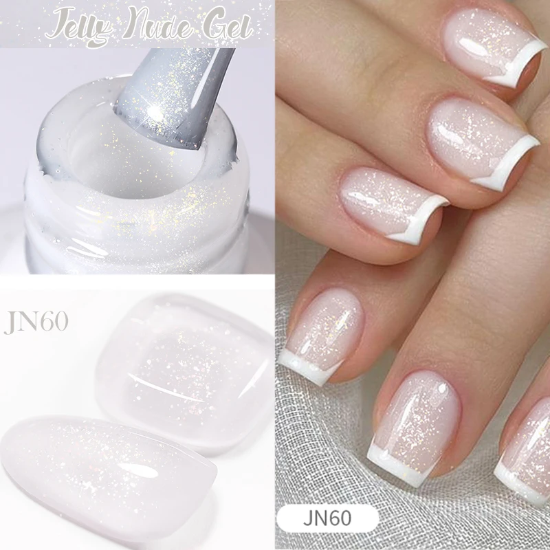 BORN PRETTY 10ml Glitter Pink Nude Jelly Nail Gel Polish Varnis Semi-permanent Sheer Translucent UV LED Soak Off Gel Polish