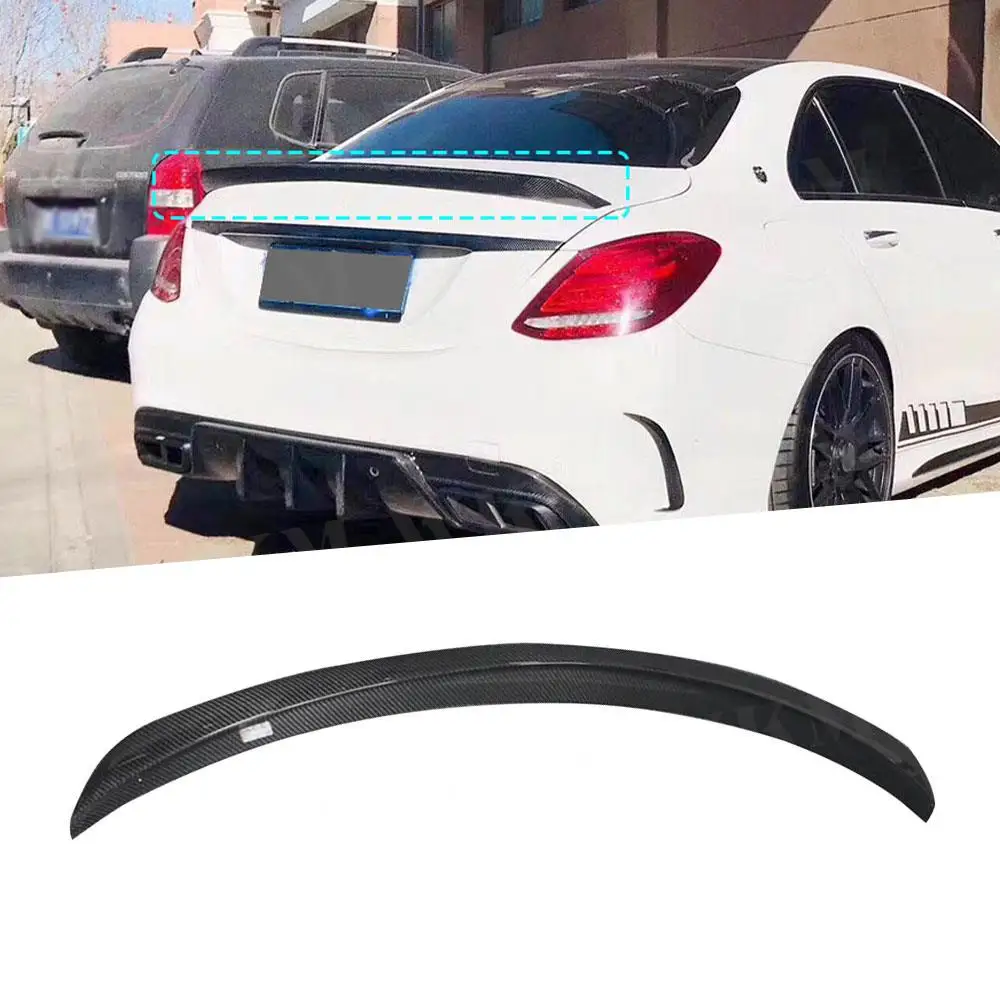 

Carbon Fiber Car Rear Trunk Spoiler Wing For Mercedes Benz C Class C205 2 Door Coupe W205 4 Door sedan 2014-2022 Accessories