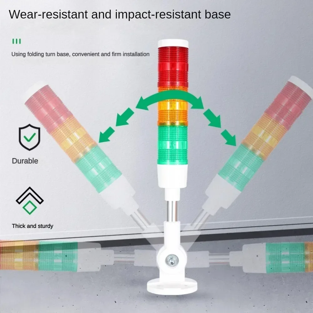 Luz giratoria de 180 apilados, zumbador rojo, naranja, ámbar, verde, luz de advertencia Industrial para máquina, luz LED intermitente constante, 24V, 220V