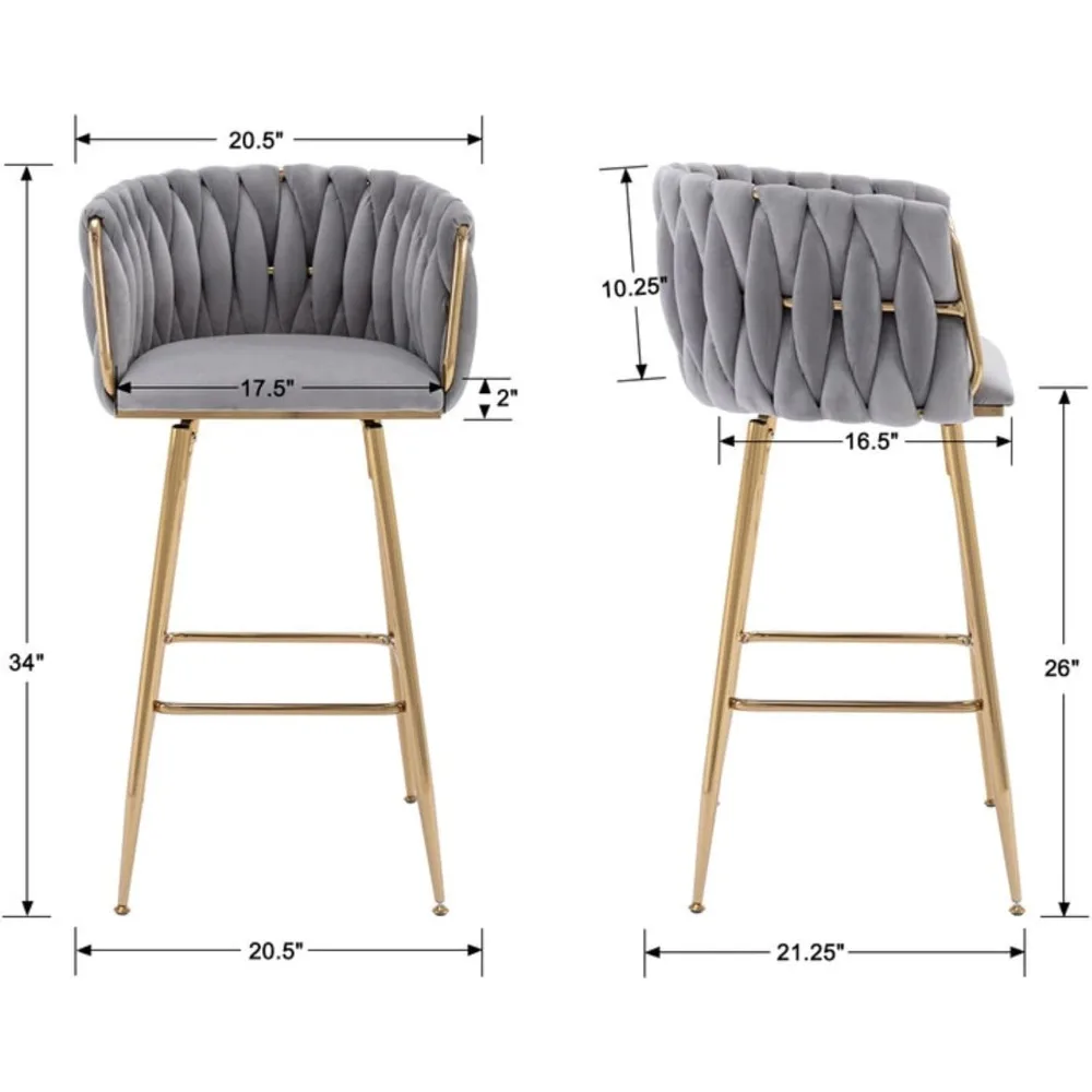 Modern Swivel Bar Stools Set of 2, 26