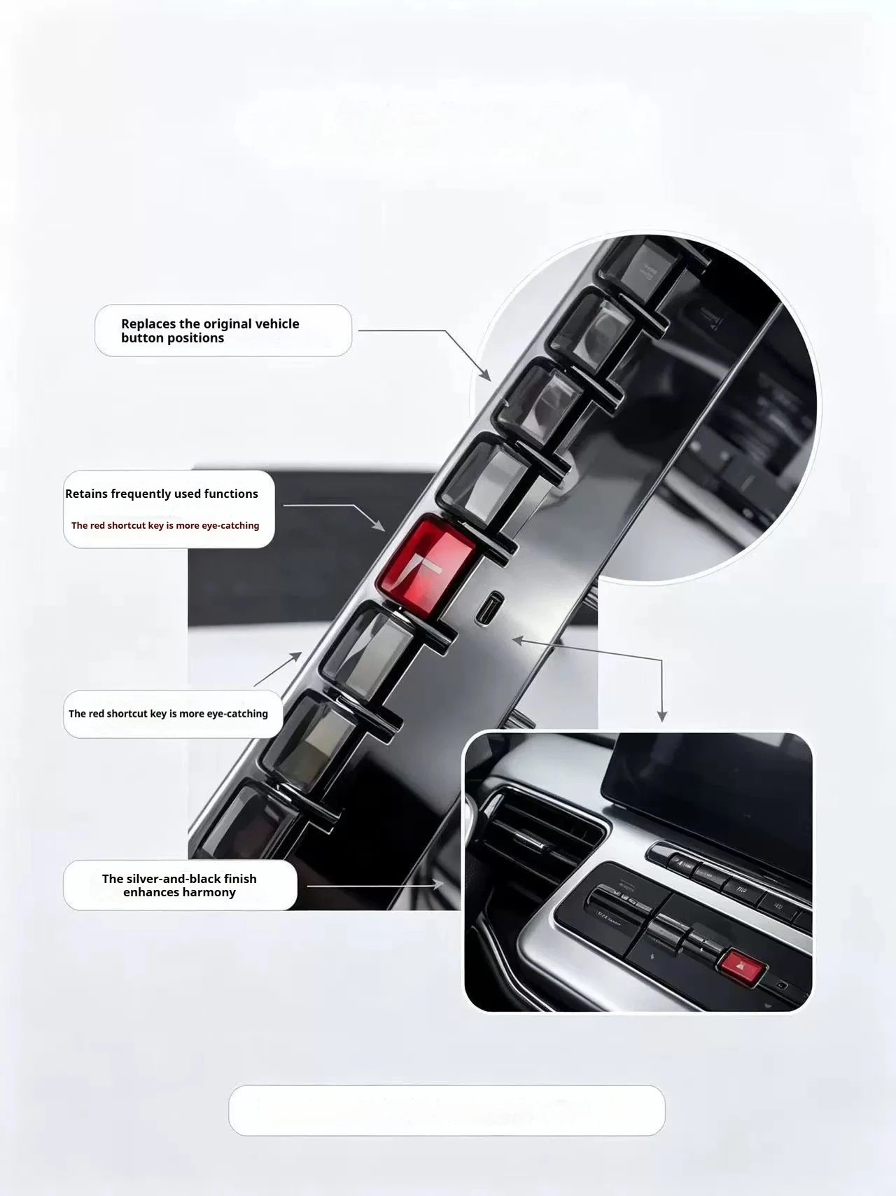 For 23-25 JETOUR T2 Car interior, physical button cover
