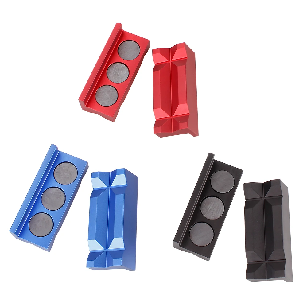 MUGE-New Aluminum Magnetic Vise Jaw Protective Inserts Magnetized Line Separator Soft Jaw Insert For AN Fitting EM1043