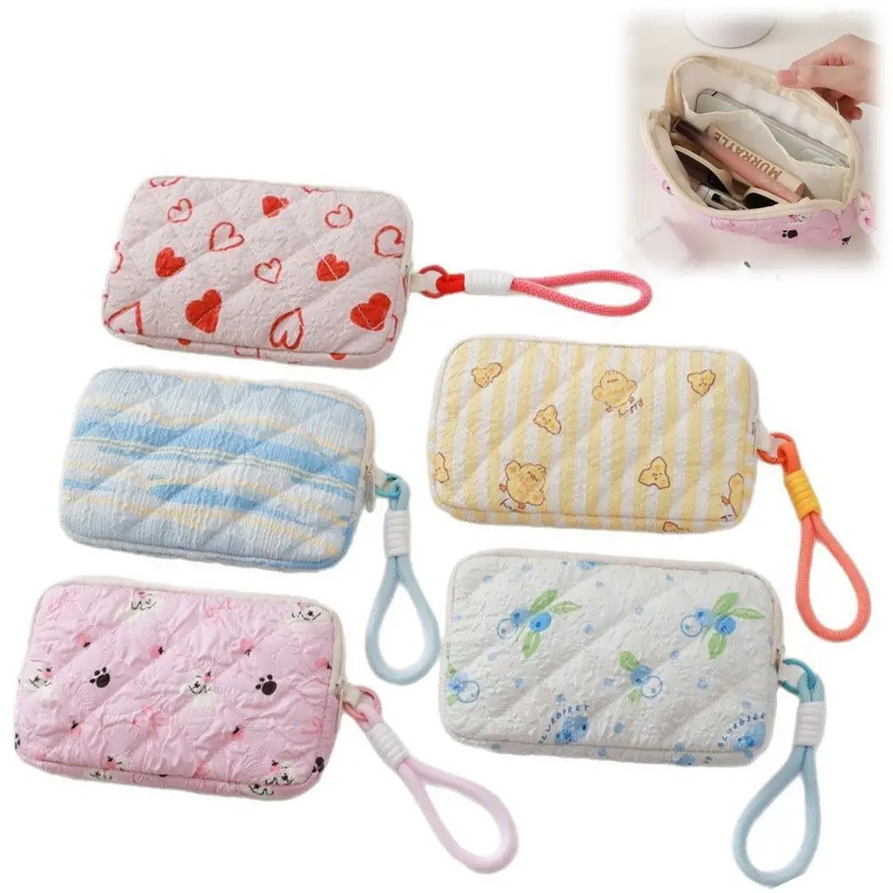 محفظة عملات معدنية لطيفة بطباعة كرتونية ذات سعة كبيرة مع محفظة حقيبة تخزين بحبل قصير