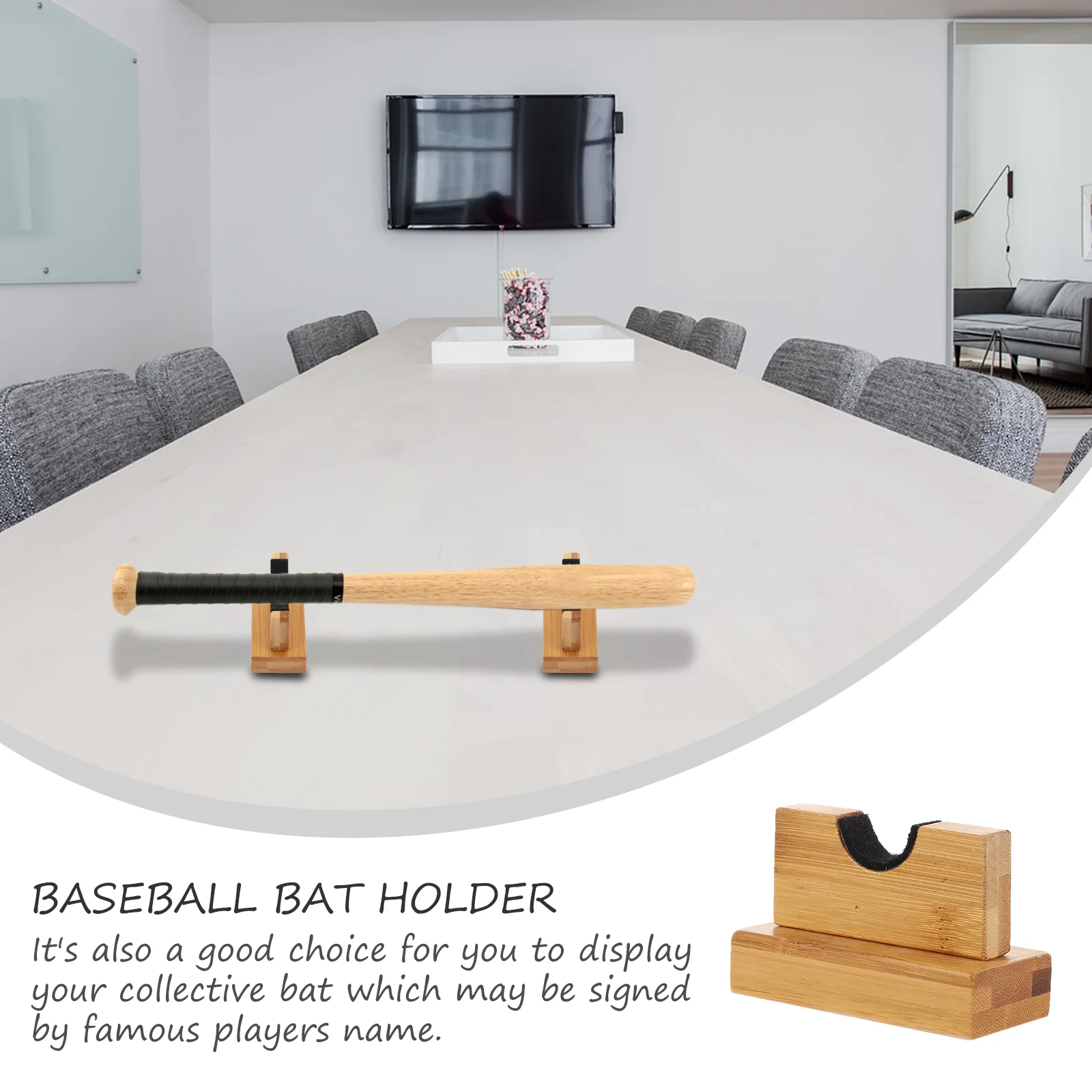 Basketball Training Equipment Baseball Bracket Display Shelf Bat Horizontal Black Bamboo Holder