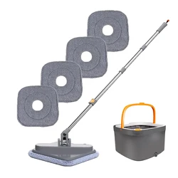 Rotating Drying Mop Four Cloth Package Clean Dirt Separation Mop Hand-free Mop Pier Cloth Quick Dry Wet And Dry