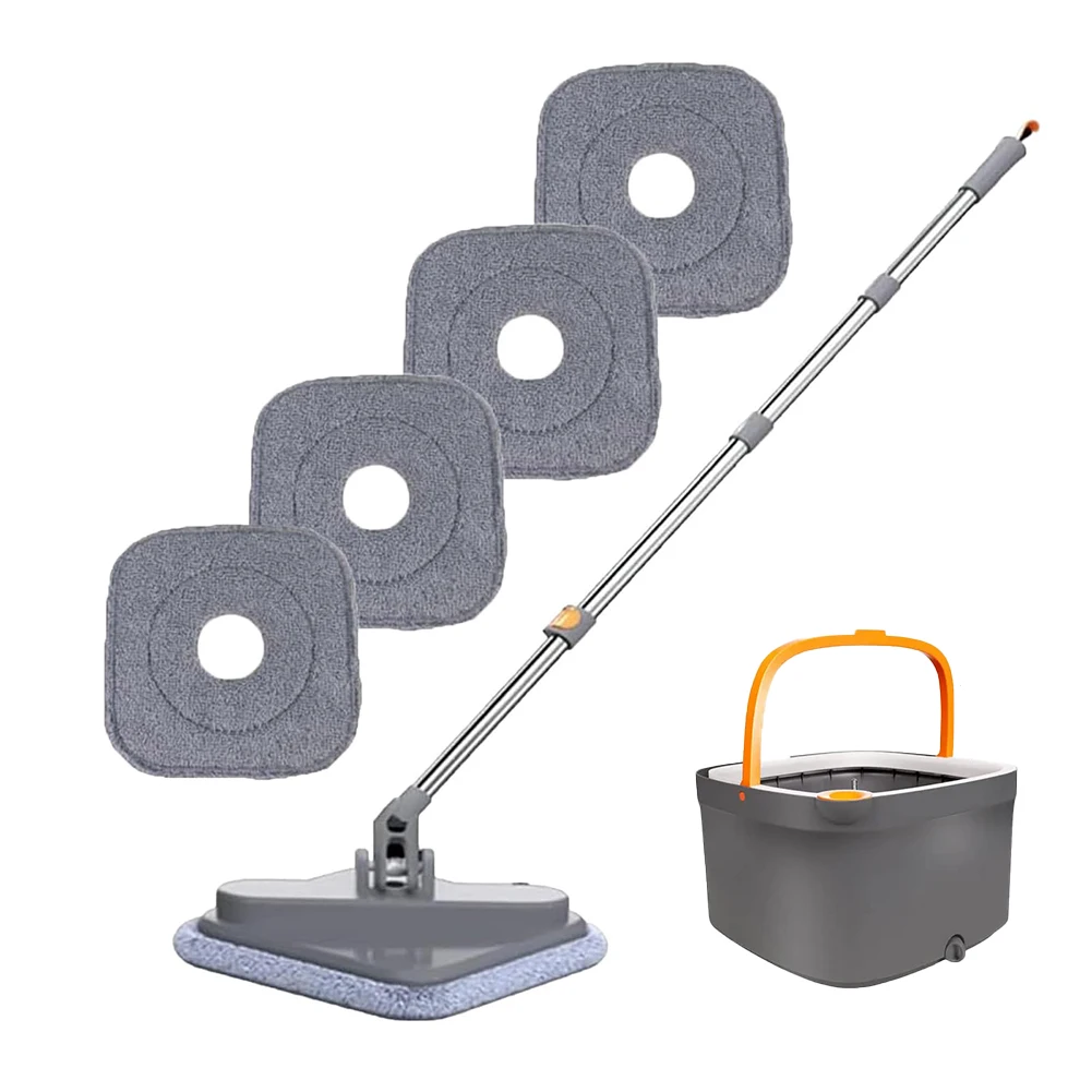 Rotating Drying Mop Four Cloth Package Clean Dirt Separation Mop Hand-free Mop Pier Cloth Quick Dry Wet And Dry