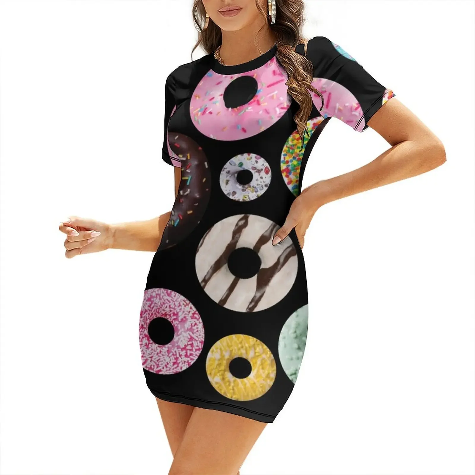 

Donut Assortment Short-Sleeved Dress summer dress woman 2026 trendy luxury evening dress woman for wedding woman