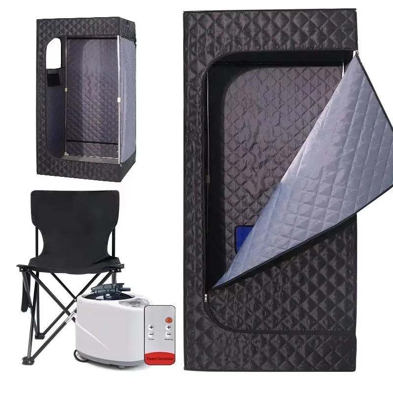 Home Use Portable Steam Sauna Tent 1 Person Full Body Steam Sauna Box with 1000W Sauna Steamer