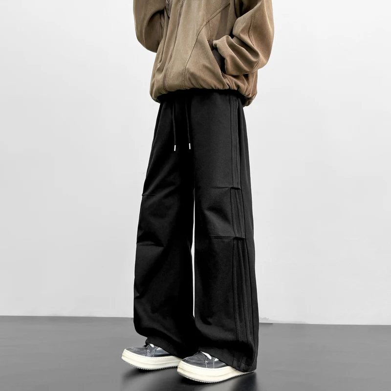 

American Sle Straight Leg Workwear Pants Men's Casual High Street Loose Fit Spring Vintage Cotton Trousers