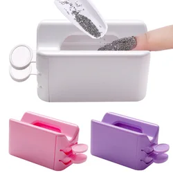 Double French Powder Box Nail Glitter Powder Recycling Box Portable Infiltration Powder Container Storage Box Nail Tools