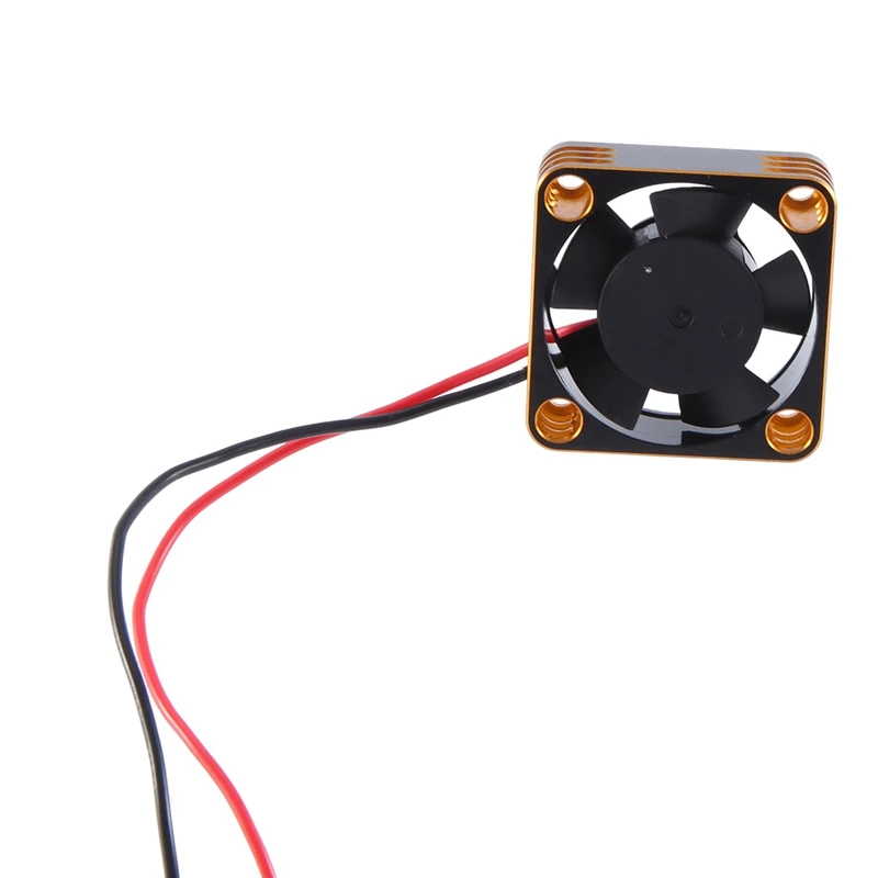 Ventilador de refrigeración con carcasa de Metal para coche teledirigido, Enfriador de 25Mm con ventilador de disipación de calor de alta velocidad, pieza de repuesto dorada
