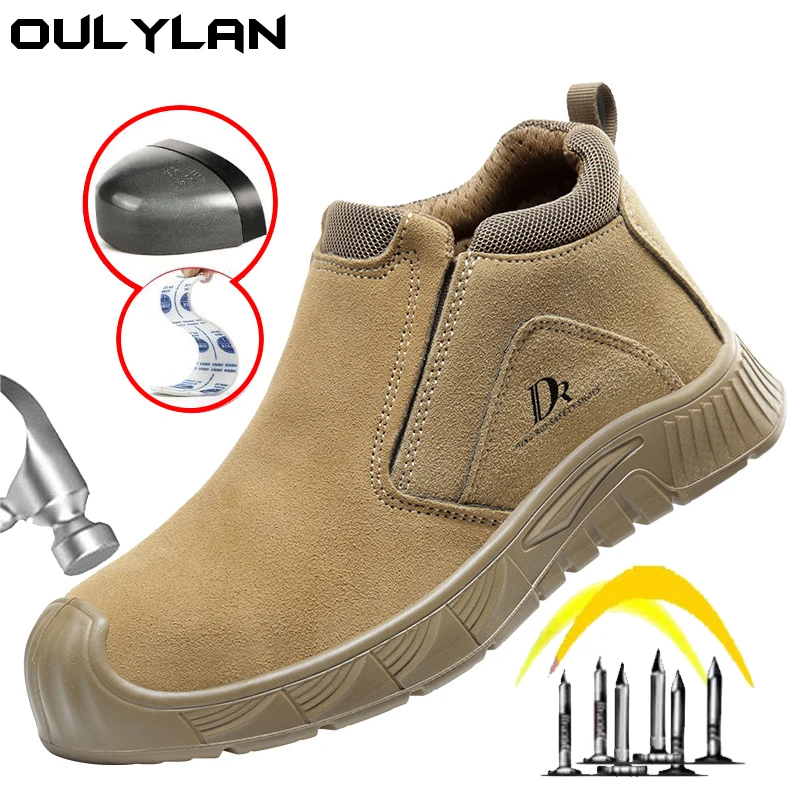 

Protect Work Shose Men Anti Slip Abrasion Resistant Folding-resistant Sole Anti-smashing Puncture Steel Toe Safty Shoes