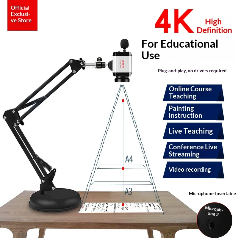 4K Auto Focus Webcam with Sony Sensor, USB PC Camera with Mic for Live Streaming Video Conference Teaching