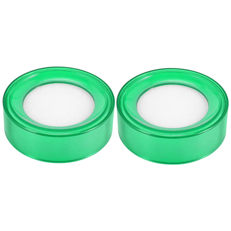 ABFN- Green Plastic 7Cm Dia Sponge Finger Wet Money Cashier 2 Pcs