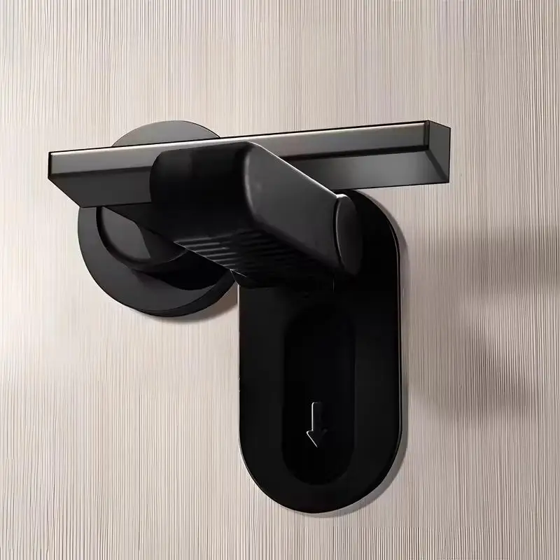 Punch-free Self-adhesive Door Handle Safety Lock Hidden Press Button Anti-turn Lever Lock Kid & Pet Proof Household Security