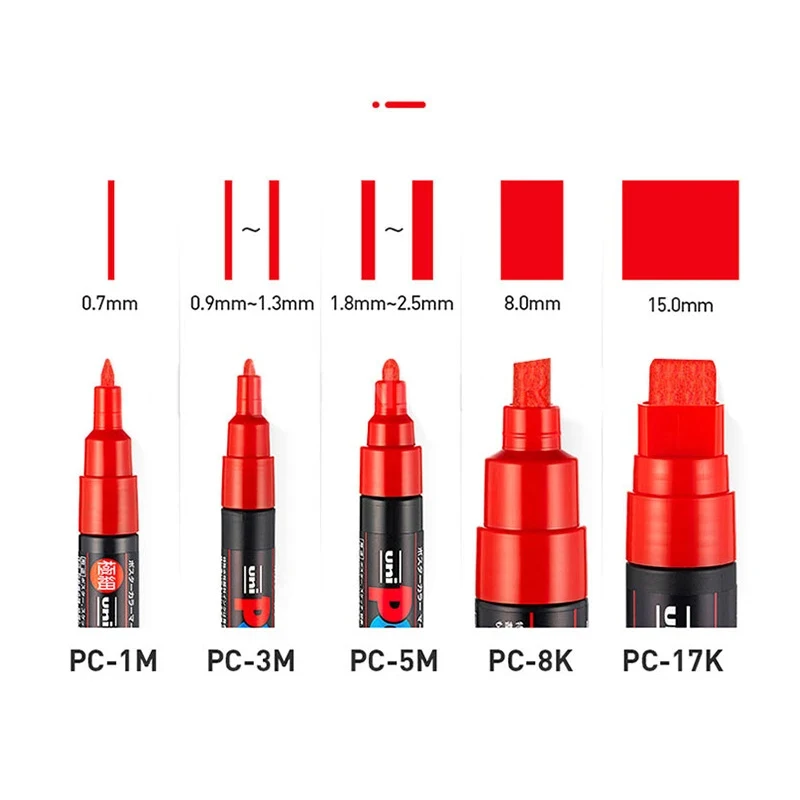 Uni Posca Acrylic Paint Marker,PC-5M PC-3M PC-1M PC-17K PC-8K, 7/8/12/15/24/29 Pack Set, Rock Painting Marking Art Pens