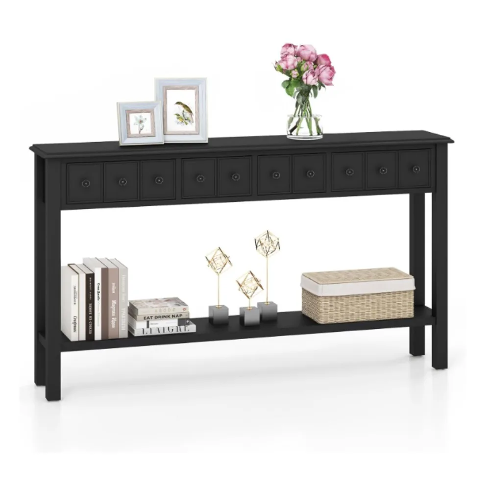 US Narrow Console Table with Storage - 60