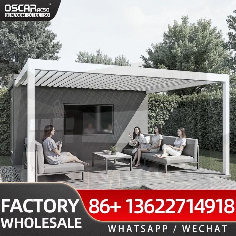 Motorized Retractable Sunshade with LED Lighting for Patio Backyard Gazebo Low Cost Solution pergola