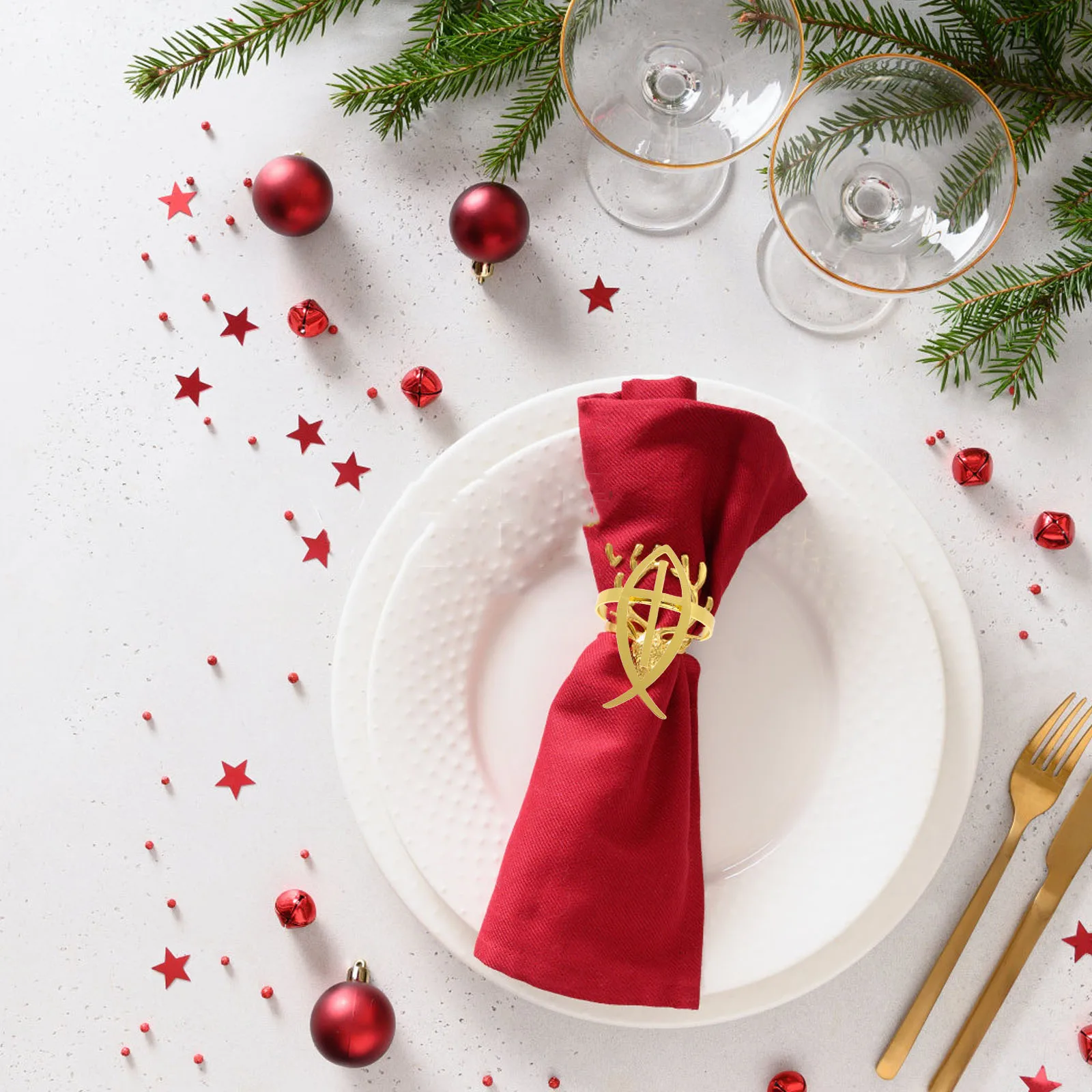 

4 Pcs Cross Napkin Ring Dining Table Crosses Rings Decorative Holders Buckle Formal Blessed Alloy Holds