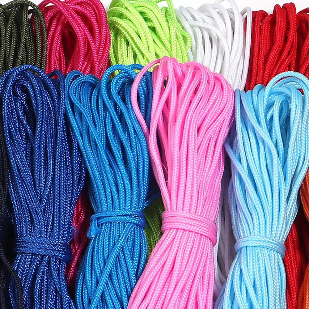 10 Yards bunte Kordel, weiches, handgewebtes Nylonfaden-Seil, Schnur, Riemen, Halskettenseil für die Schmuckherstellung, für Paracord-Armband – Detail 3