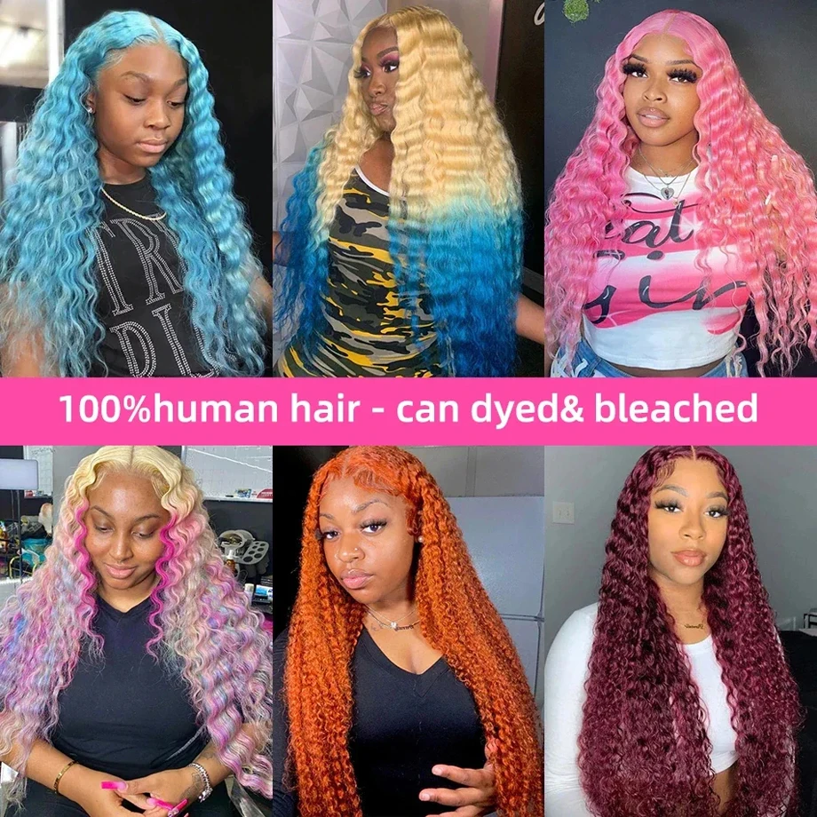 Deep Wave 613 Blonde HD Lace Front Wig Brizilian Curly Human Hair 20 30 inch Wigs for Black Women 613 Lace Frontal Wigs